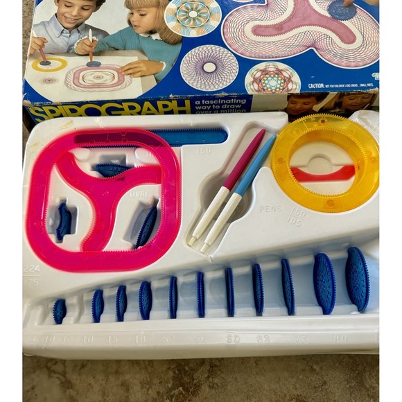 VINTAGE 1986 KENNER SPIROGRAPH In Original Box Missing Pieces See Photos Draw - Picture 6 of 6